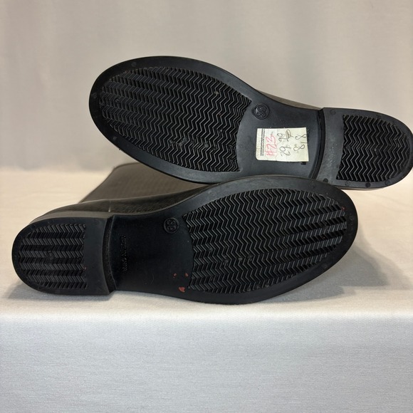 Black Micro-Pattern Knee High Rain Boots Red Zipper Women's EU 39 (US 8.5–9) - Picture 9 of 9